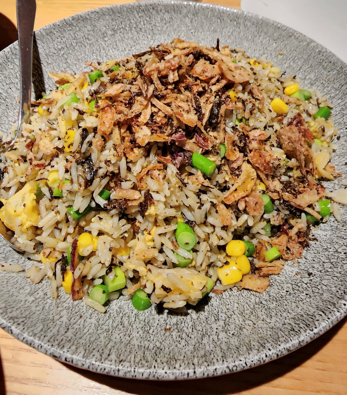 Pickled Olive, Truffle and Garlic Shoot Fried Rice