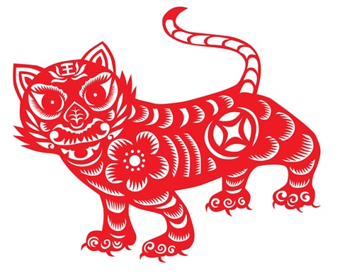 Year of Tiger - Tiger Design Red on White