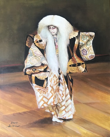 Setsuko Koaze, “Lion Dancing in the 7th day of New Year”, 2017, oil on canvas