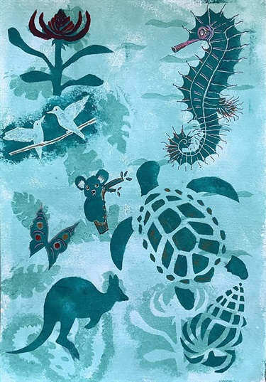 Judith Rostron, “Nature”, 2023, acrylic on paper