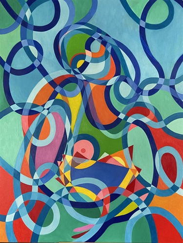 G. Song Lee, 'The Seated Woman in a Red Chair with a Bouquet', oil on canvas